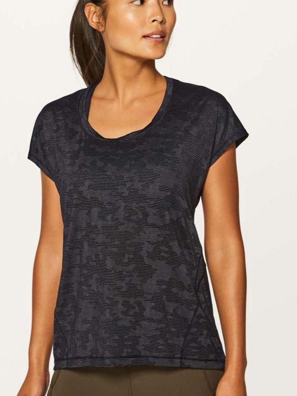 lululemon athletica Black Camo Short Sleeve Tee